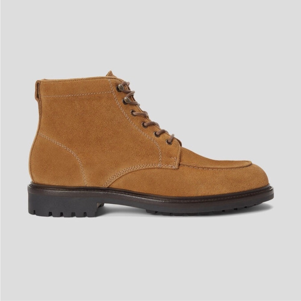 NWT Polo Ralph Lauren MI Lug Lace Apron Boots – Italian Suede – Men’s Size 11